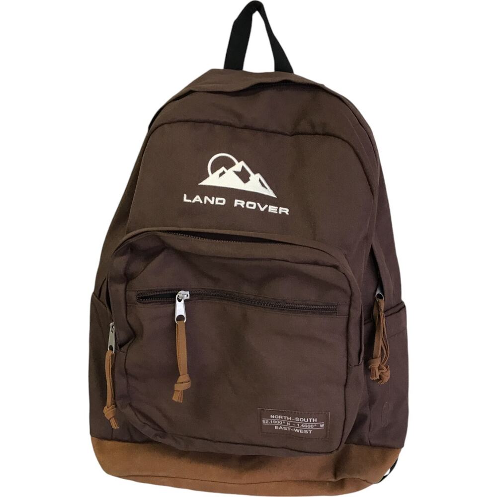 Land Rover Field Backpack Mens Brown Double Shoulder Strap Zip Pockets